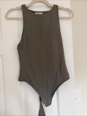 Babaton Olive Green Sleeveless Bodysuit